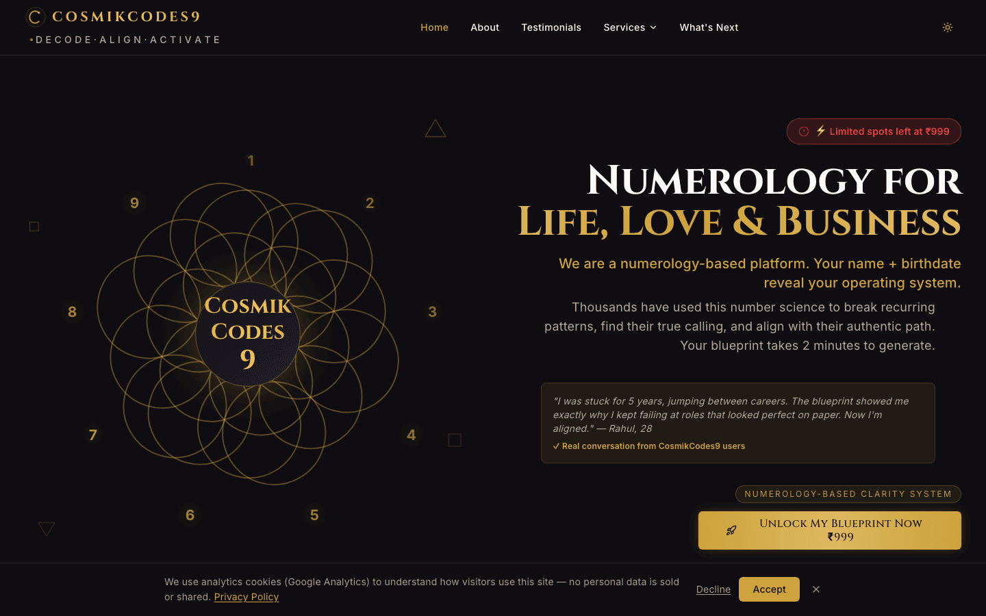 eNidaan — proof, CosmikCodes9.com